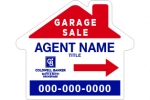 image for Garage Sale DIRECTIONAL HOUSE-SHAPE SIGN DOUBLE SIDED - HGS 18” HEIGHT X 23.5” WIDE ON 4 MM COROPLAST. RECOMMENDED TO USE WITH STEP STAKES (SS) (NOT INCLUDED)